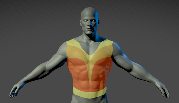 Visualization showing the different types of bare male chest situations based on which parts of the torso are visible